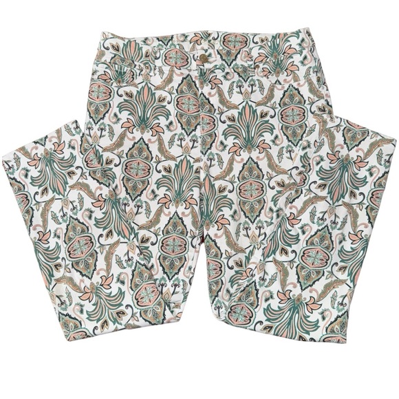 CHICO'S Ankle Jeans Pants Women's Size 10 So Slimming Damask Girlfriend - Picture 2 of 9